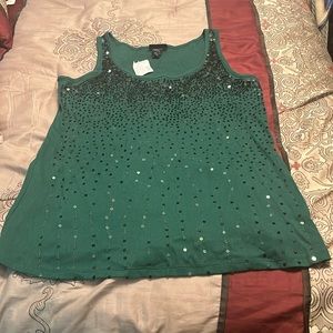 🆕Green sequins Lane Bryant tank top - 14/16W